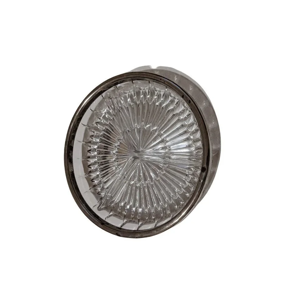 CUT GLASS BOWL WITH SILVER‎ PLAT divided serving vegetable bowl   83/4in